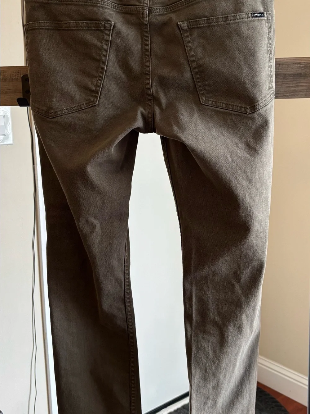 O'Neill Men's Olive Green Slim Jeans with Back Pocket Patch